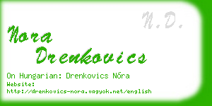 nora drenkovics business card