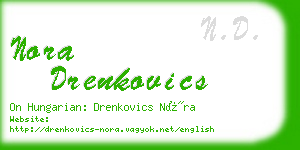 nora drenkovics business card